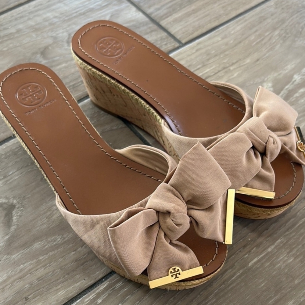 Tory Burch Tan Wedge Sandals